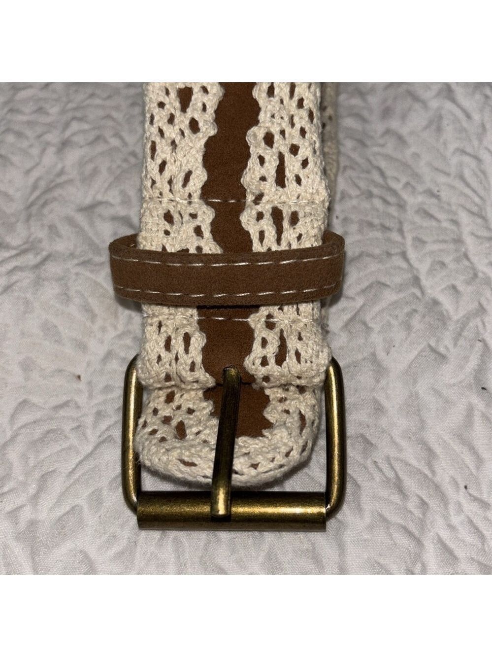 Unbranded Faux Suede Lace & Button Detail Belt - Picture 3 of 9